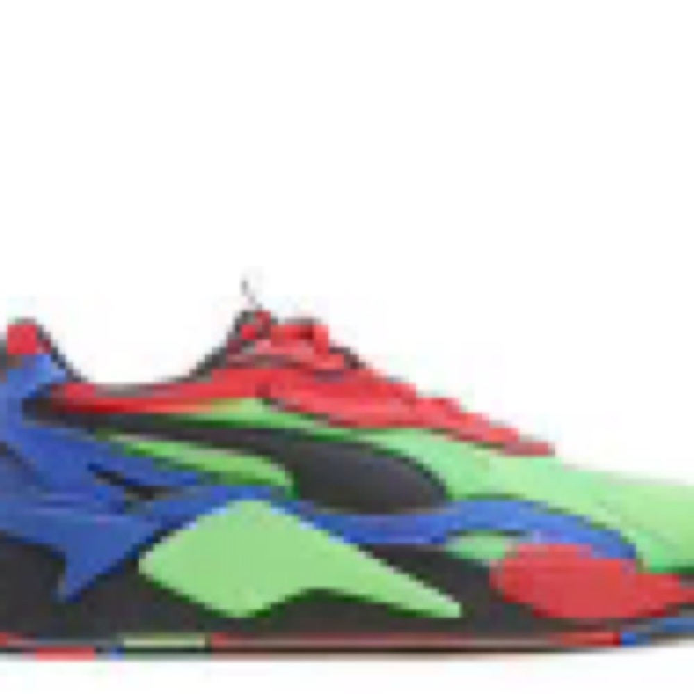 RS-X³ Tailored Junior Sneakers Size 6.5 C Fluo Green Black & Daz Blue